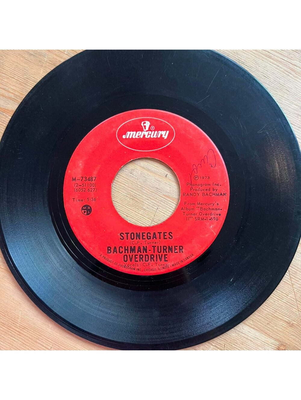 Bachman-Turner Overdrive - Stonegates/Takin' care of Business 45rpm VG+ R89